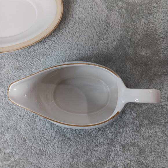 Johann Haviland Crowning Fashion Golden Band Vintage Gravy Boat with Underplate - Picture 8 of 12